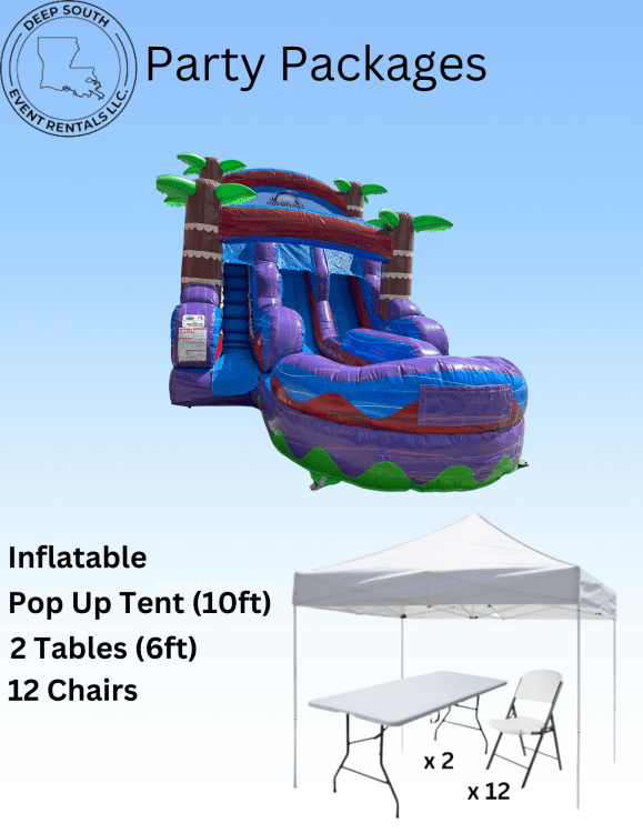 15' Tropical Hurricane Double Lane waterslide Package 15' Tropical Hurricane Double Lane waterslide Package