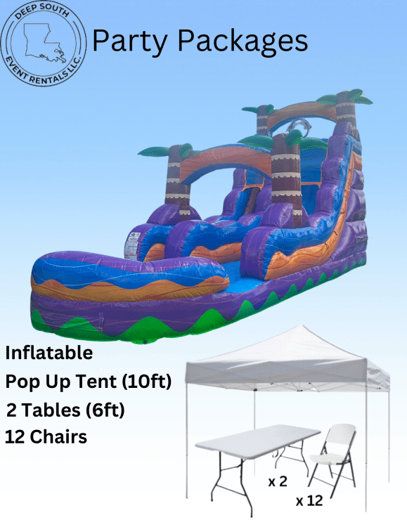 18' Tropical Hurricane Waterslide Single Lane Package 18' Tropical Hurricane Waterslide Single Lane Package