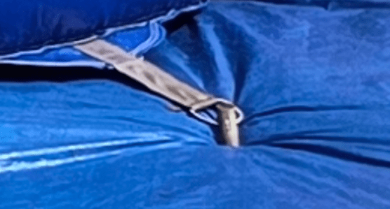 1 inch x 18 inch inflatable anchor stake installed flush with the ground
