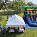 Backyard Party with tent table chairs and tiki combo Gallery