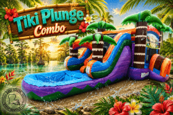 Tiki Bounce House Water Slide Combo